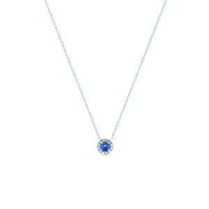 14 Karat White Gold Sapphire and Diamond Pendant