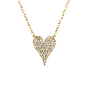 14KT GOLD MEDIUM MODERN HEART DIAMOND NECKLACE