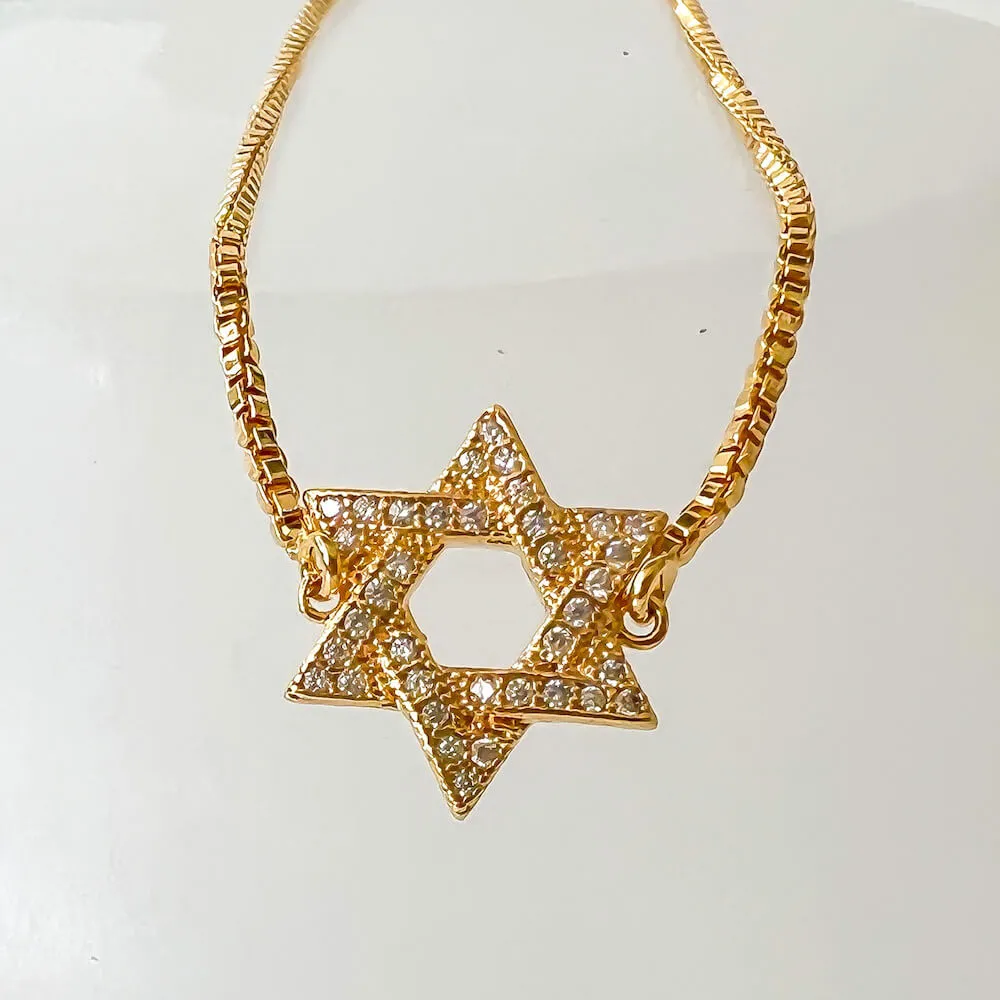 18K Gold Filled Star Of David Bracelet