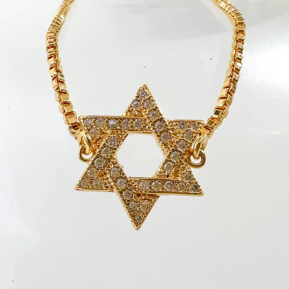 18K Gold Filled Star Of David Bracelet