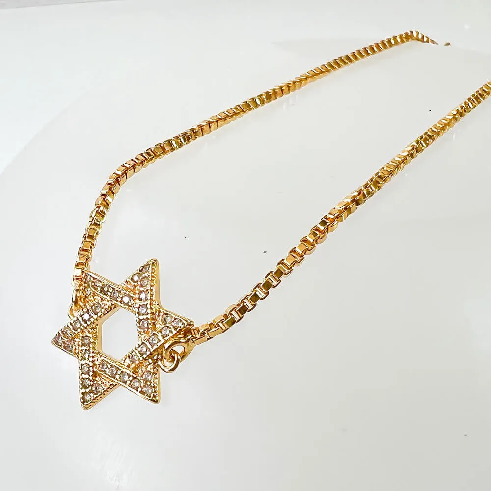 18K Gold Filled Star Of David Bracelet