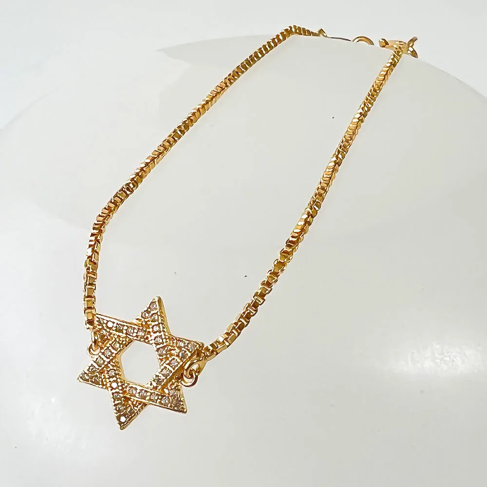 18K Gold Filled Star Of David Bracelet