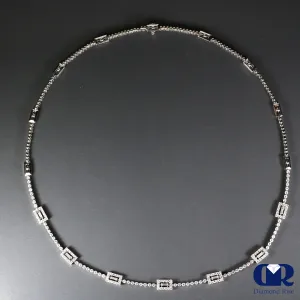 2.25 Carat Diamond Necklace 18K White Gold 16"