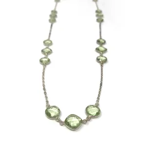 32" Faceted Green Sapphire Necklace