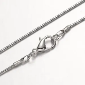 Antique Silver Plated Brass Snake 1mm Necklace Chain 20"