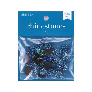 Assorted Plastic Flat Back Rhinestones - Blue, 36pk,0.25oz