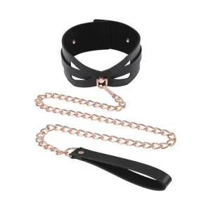 Brat Collar and Leash - Black/Rose Gold