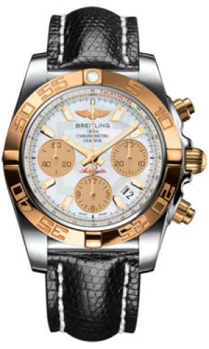 Breitling - Chronomat 41 Steel and Gold Polished Bezel - Lizard Strap