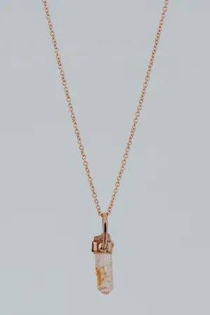 Bullet Charm Necklace -  Imperial Topaz 14k