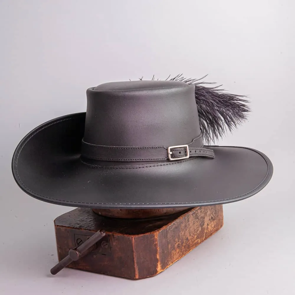 Cavalier Feather | Mens Renaissance Fair Leather Hat