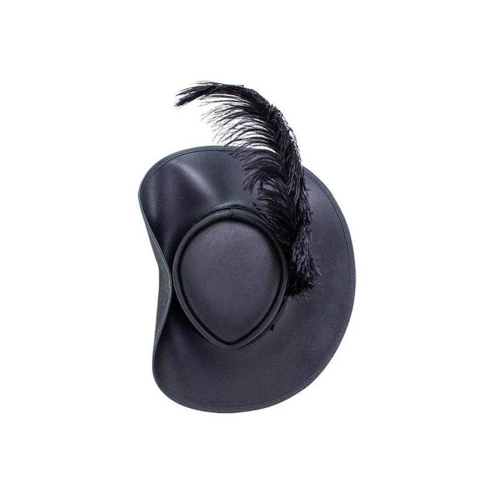 Cavalier Feather | Mens Renaissance Fair Leather Hat