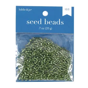 Christmas Small Round Rocaille Glass Seed Beads, Green