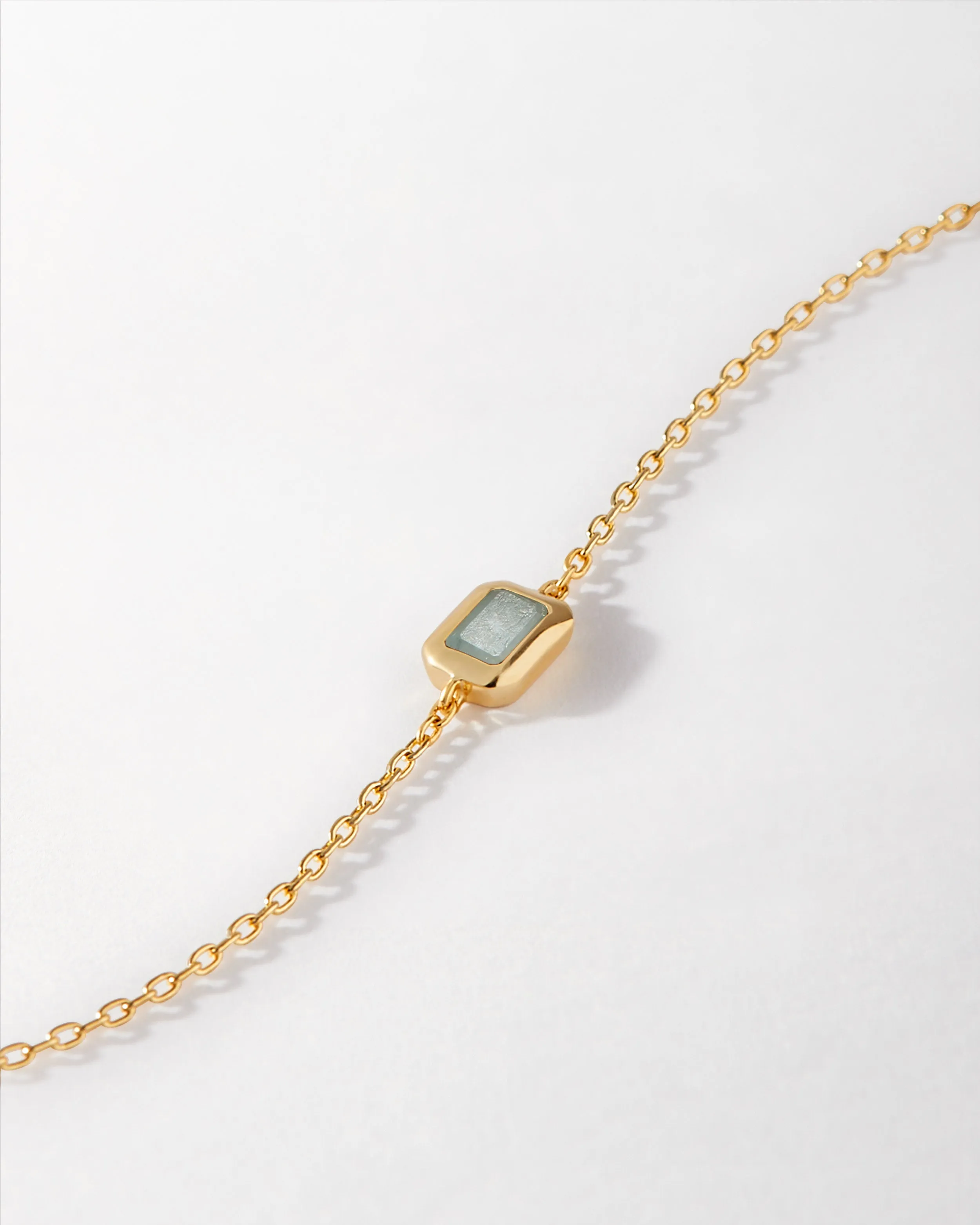 Deco Aquamarine March Birthstone Bracelet