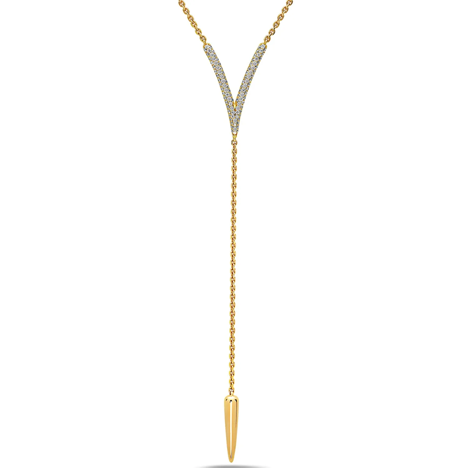 Diamond Drop V Tassel Necklace