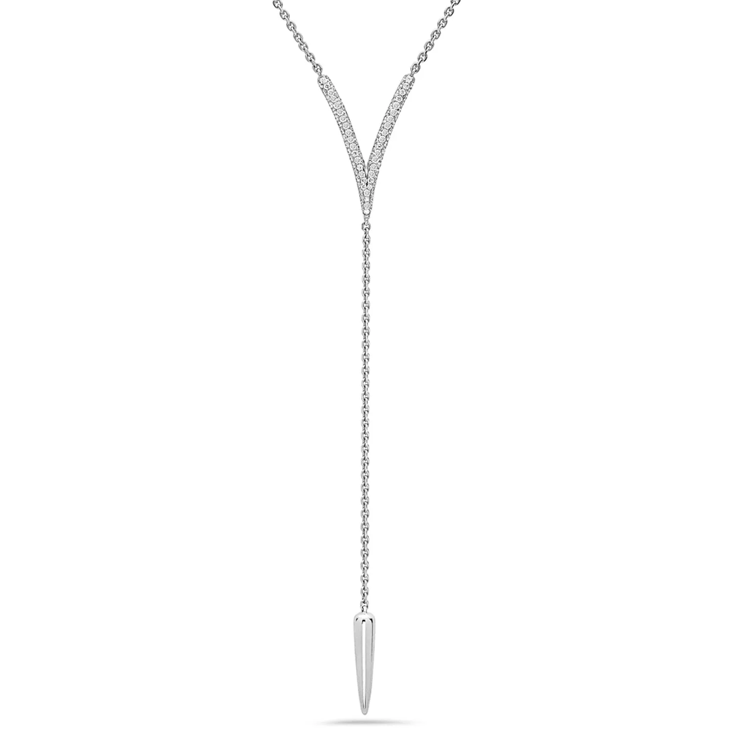 Diamond Drop V Tassel Necklace