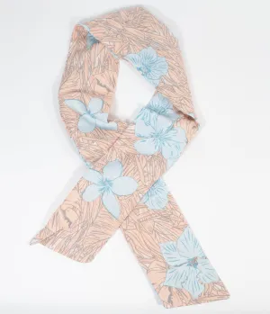 Dusty Pink & Light Blue Floral Bendable Fabric Hair Scarf