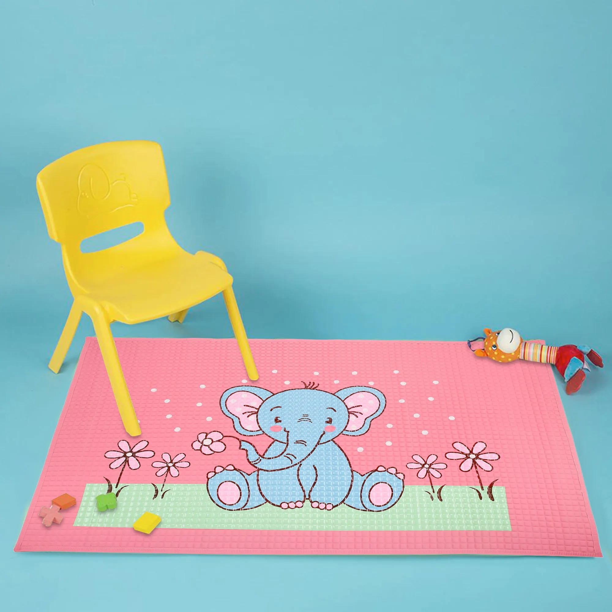 Elephant Pink And Blue Massage Mat