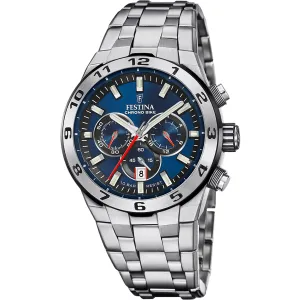 Festina Chrono Bike Stainless Steel Chronograph Mens Watch I Model F20670/1 Quartz Movement