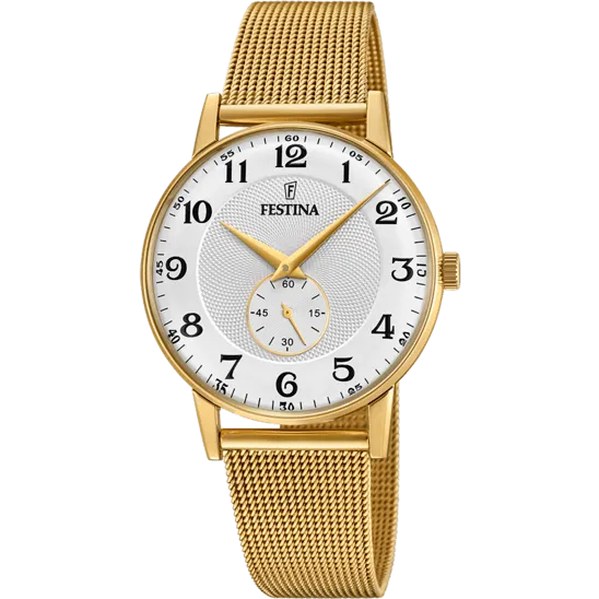 Festina Retro Stainless Steel Analog Mens Watch I Model F20569/1 Quartz Movement