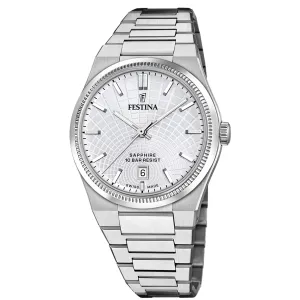 Festina Swiss Made Rive Stainless Steel Analog Mens Watch I Model F20051/1 Quartz Movement