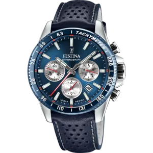 Festina Timeless Chronograph Leather Chronograph Mens Watch I Model F20561/2 Quartz Movement