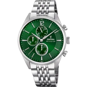 Festina Timeless Chronograph Stainless Steel Chronograph Mens Watch I Model F20285/8 Quartz Movement