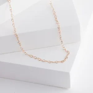 Heart chain long necklace (rose gold)