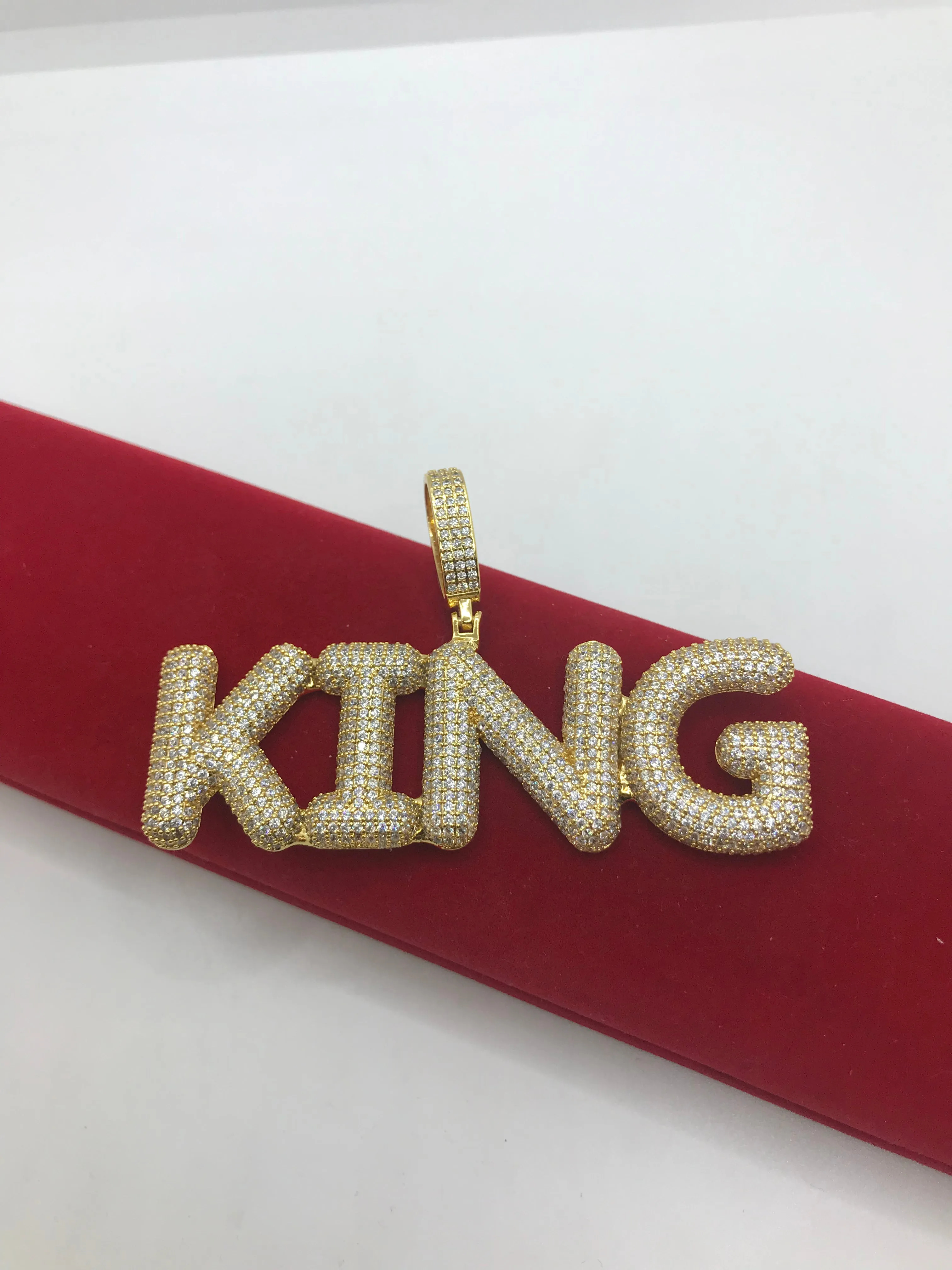 Hip hop iced out king pendant