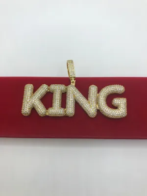 Hip hop iced out king pendant