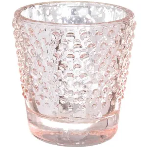 Hobnail Glass Votive: Rose Gold, 2.75 Inches