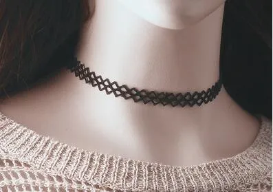 Lowest price !! Hot New women black leather cord necklace Maxi statement necklace Chokers Necklace for women 2017 Jewelry