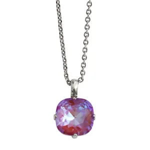 Mariana "Sun-Kissed Blush" Rhodium Plated Cushion Cut Pendant Crystal Necklace, 5326/4 168ro