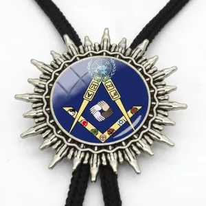 Master Mason Blue Lodge Bolo Tie - Blue & Yellow