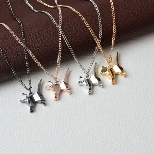 Origami Cat Kitty Pendant Necklace Suspend Creative Minimalist Animal Childlike Rose Gold Silver Black Pensonality Jewelry