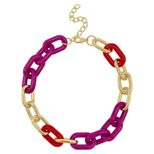 Oversized Color Link Necklace