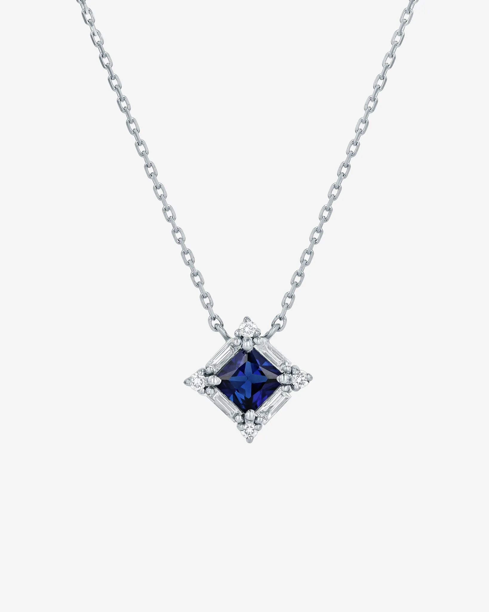 Princess Midi Dark Blue Sapphire Pendant