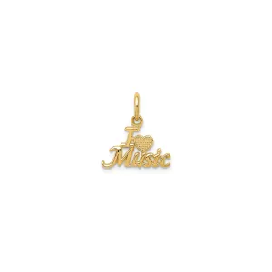 "I Love Music" Pendant (14K)