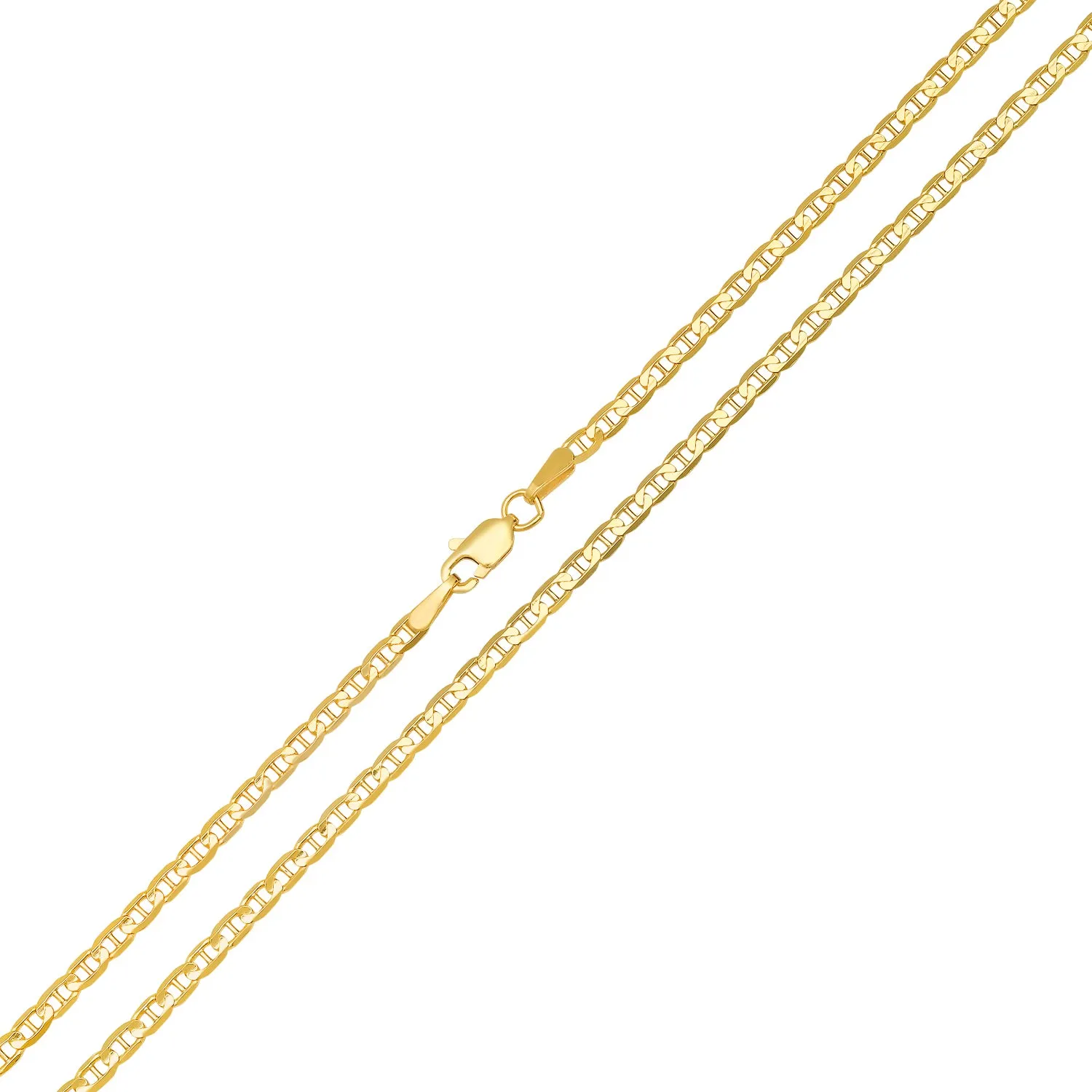 Real 14k Gold Unisex Thin Gucci Mariner Chain Necklace