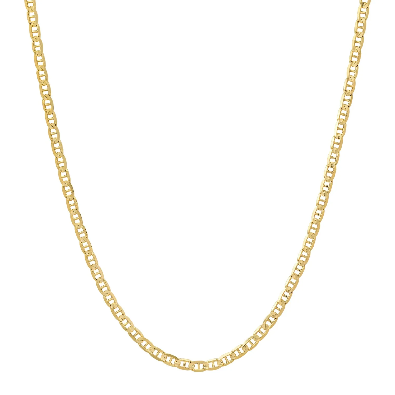 Real 14k Gold Unisex Thin Gucci Mariner Chain Necklace