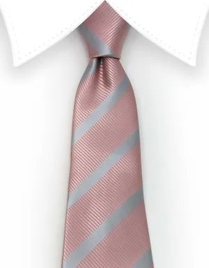 Rose Gold and Silver Stripe Tie