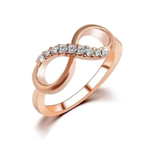 Rose Gold Austrian Crystal Infinity Ring