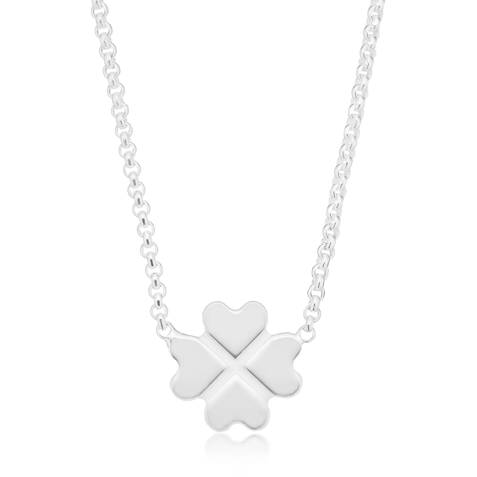 Sterling Silver 45 cm Clover Enamel Necklace