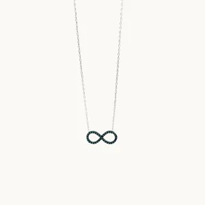 Sterling Silver Infinity Mini infinity figure Pendant Necklace in Rose Gold or Silver