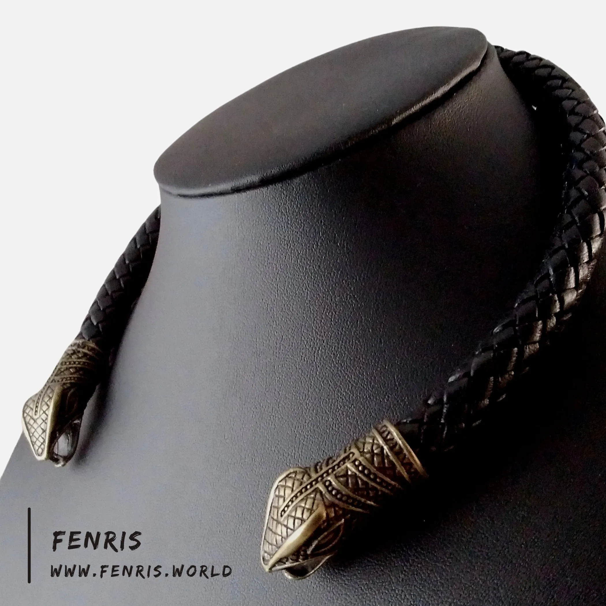 Torc Bronze Snake Black Leather | Fenris